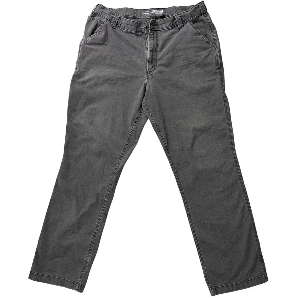Carhartt‎ Relaxed Fit Gray Rugged Flex Canvas Work Pants W38 L34